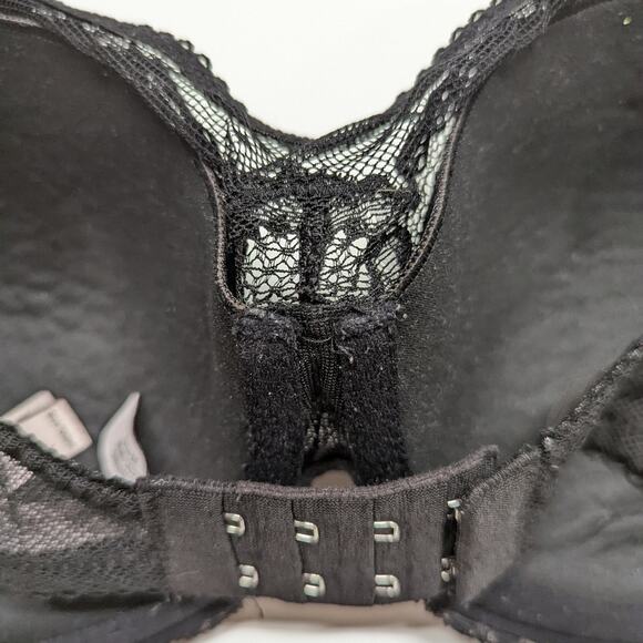 Victoria's Secret Dream Angels Black Lace Polka Dot Bra Size 34DD - Picture 4 of 8